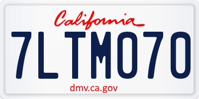 CA license plate 7LTM070