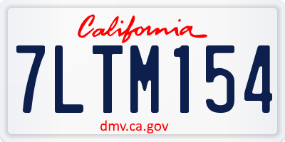 CA license plate 7LTM154