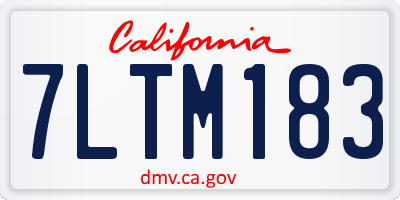 CA license plate 7LTM183