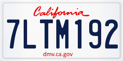 CA license plate 7LTM192