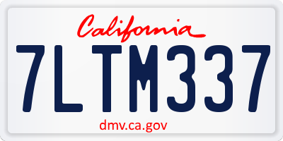 CA license plate 7LTM337