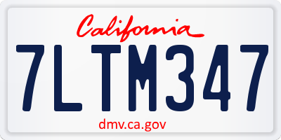 CA license plate 7LTM347