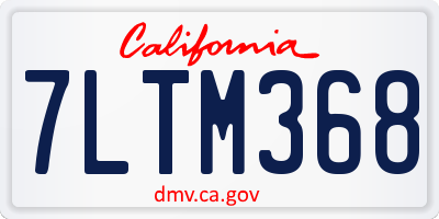 CA license plate 7LTM368