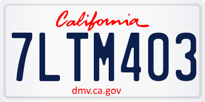 CA license plate 7LTM403