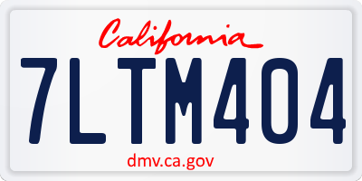 CA license plate 7LTM404