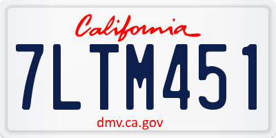 CA license plate 7LTM451