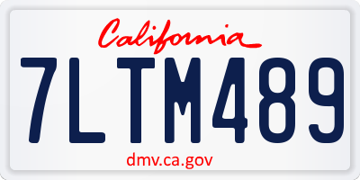 CA license plate 7LTM489