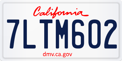 CA license plate 7LTM602