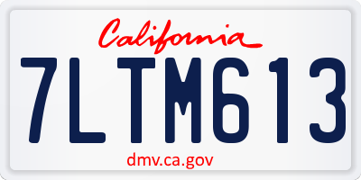 CA license plate 7LTM613