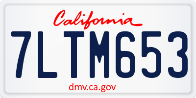 CA license plate 7LTM653