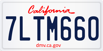 CA license plate 7LTM660