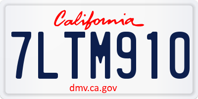 CA license plate 7LTM910