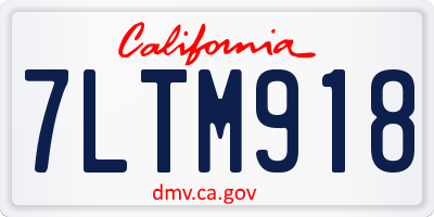 CA license plate 7LTM918