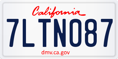 CA license plate 7LTN087