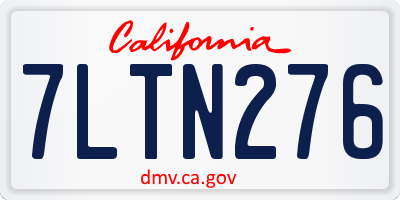 CA license plate 7LTN276