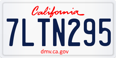 CA license plate 7LTN295