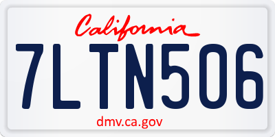 CA license plate 7LTN506