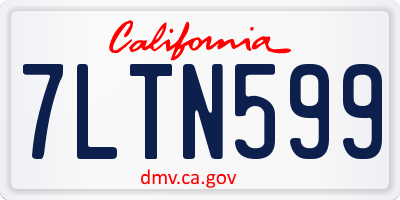 CA license plate 7LTN599