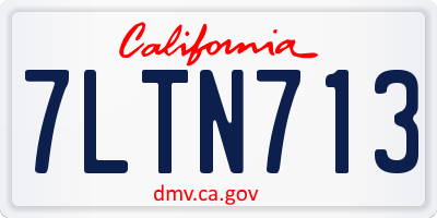 CA license plate 7LTN713