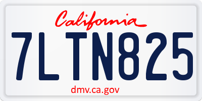 CA license plate 7LTN825