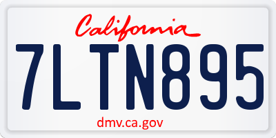 CA license plate 7LTN895