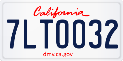 CA license plate 7LTO032