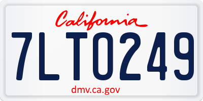 CA license plate 7LTO249