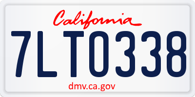 CA license plate 7LTO338