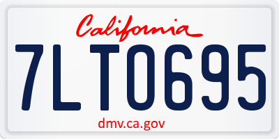 CA license plate 7LTO695