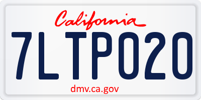 CA license plate 7LTP020
