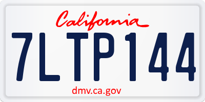 CA license plate 7LTP144