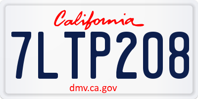 CA license plate 7LTP208