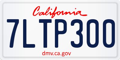 CA license plate 7LTP300