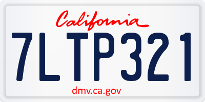 CA license plate 7LTP321