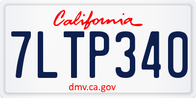 CA license plate 7LTP340