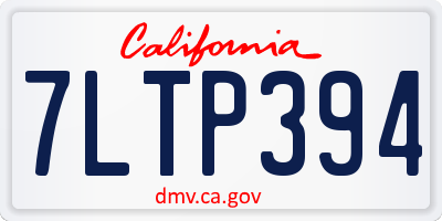 CA license plate 7LTP394