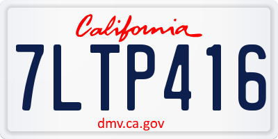 CA license plate 7LTP416