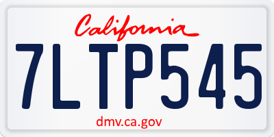 CA license plate 7LTP545