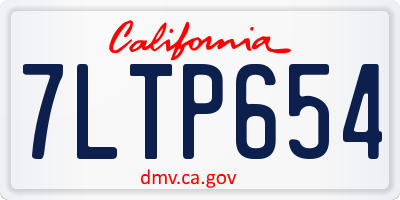 CA license plate 7LTP654