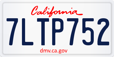 CA license plate 7LTP752