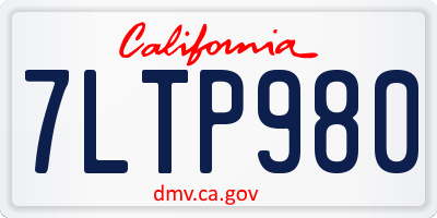 CA license plate 7LTP980