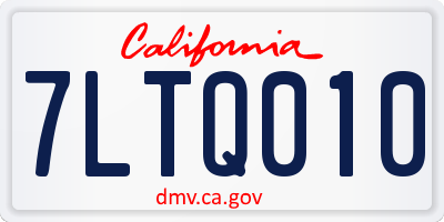 CA license plate 7LTQ010