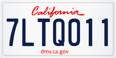 CA license plate 7LTQ011