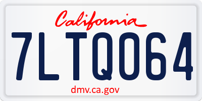 CA license plate 7LTQ064