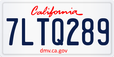 CA license plate 7LTQ289