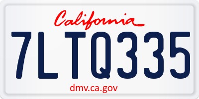 CA license plate 7LTQ335