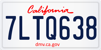 CA license plate 7LTQ638