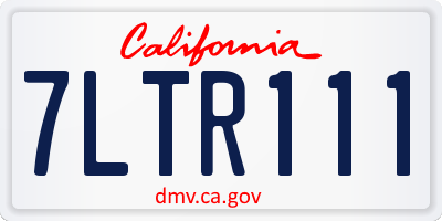 CA license plate 7LTR111