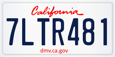 CA license plate 7LTR481