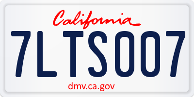 CA license plate 7LTS007